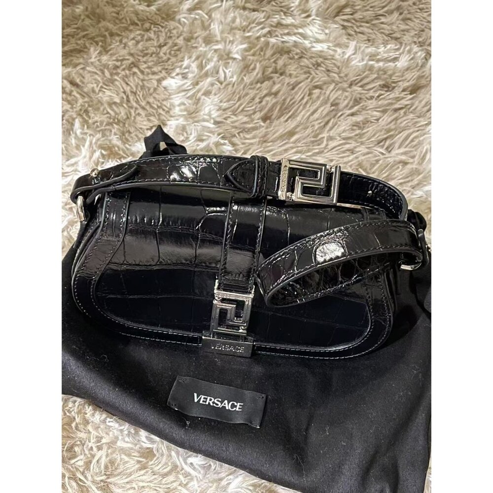 Versace Greca Goddess leather handbag